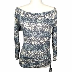 👕 Bcbgirls paisley/flora blue off shoulder top xs